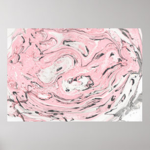 Rosa und schwarze Marmortextur. Modernes abstrakte Poster
