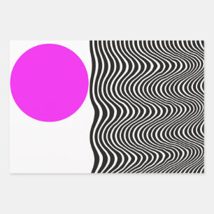 Rosa und schwarze Mitte Jahrhundert Moderne Kunst Geschenkpapier Set