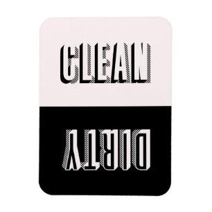 Rosa und schwarze moderne Typografie-Geschirrspüle Magnet