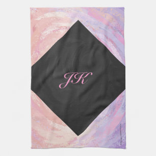Rosa und Schwarze Monogramm Handtuch