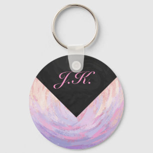 Rosa und Schwarze Monogramm Schlüsselanhänger