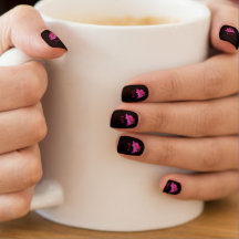 Rosa und schwarze Nägel, Engel Themed, LIEBE