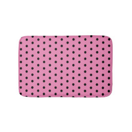 Rosa und schwarze Polka-Punkte Badematte