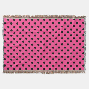 Rosa und schwarze Polka-Punkte Decke