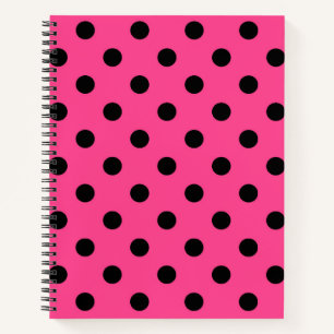 Rosa und schwarze Polka-Punkte Notizbuch