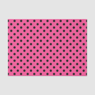 Rosa und schwarze Polka-Punkte Seidenpapier