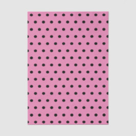 Rosa und schwarze Polka-Punkte Seidenpapier