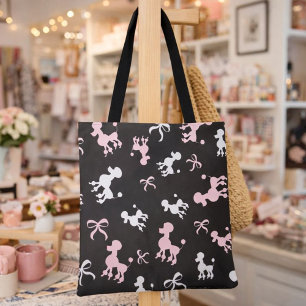 rosa und schwarze Poodle Tasche