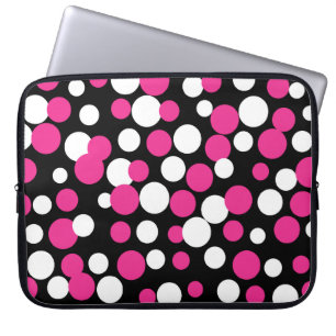 Rosa und schwarze Punkte Laptop-Hülle Laptopschutzhülle