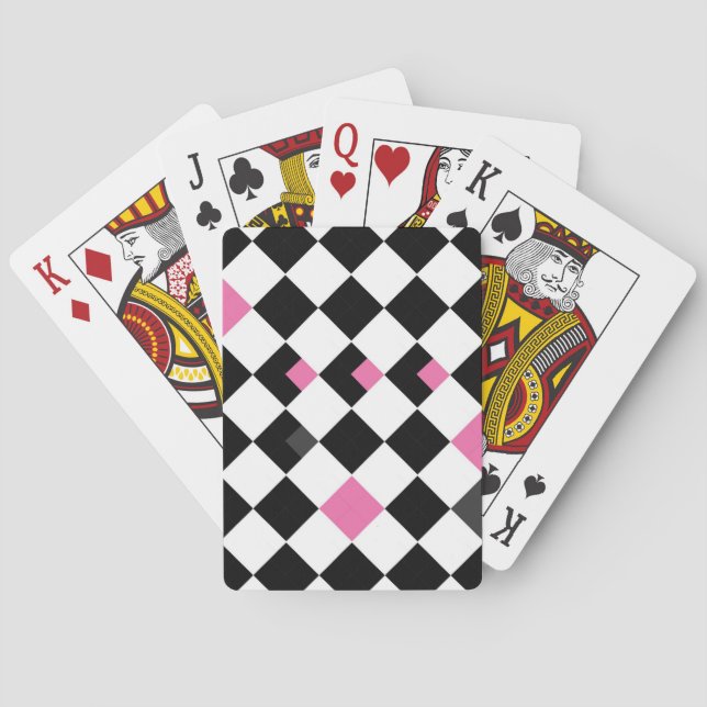 Rosa und schwarze Raute Spielkarten (Rückseite)
