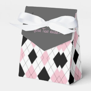 Rosa und schwarze Rauten-personalisierter Geschenkschachtel