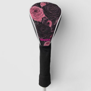 Rosa und schwarze Rose kommen Golf Headcover