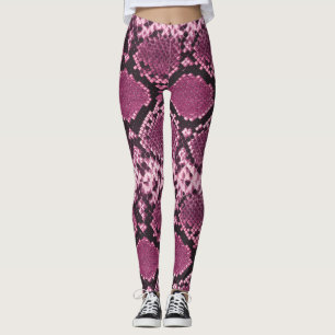 Rosa und schwarze Schlange Leggings