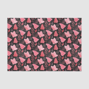 Rosa und schwarze Schmetterlinge Seidenpapier