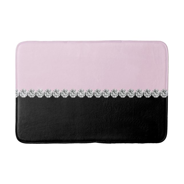 Rosa und schwarze Schmuckstücke Badematte (Vorderseite)