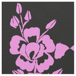 Rosa und schwarze Silhouette Baumwollstoff Stoff