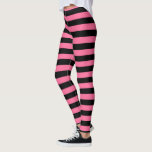 Rosa und schwarze Streifen Leggings<br><div class="desc">Abstrakte Digitalkunst aus rosa und schwarzen Streifen</div>