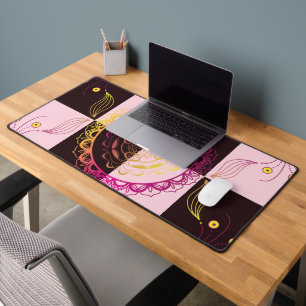 Rosa und schwarze Tafel, mystische Grafik Schreibtischunterlage