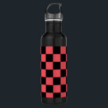 rosa und schwarze Tafelmuster Trinkflasche<br><div class="desc"></div>