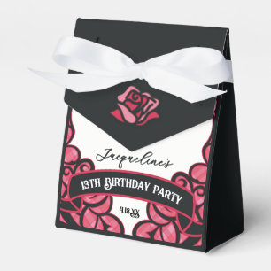 Rosa und schwarze vergitterte Rosenprinzessin Gebu Geschenkschachtel