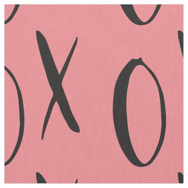 Rosa und schwarze XOXO Stoff (Nahaufnahme)