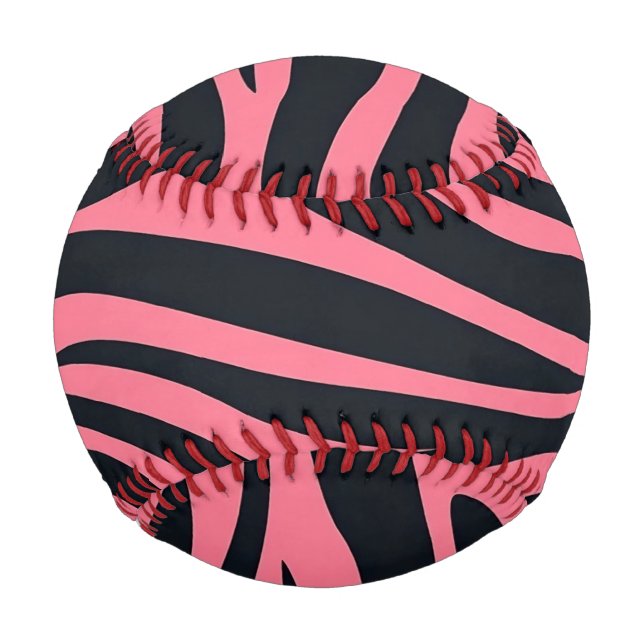 Rosa und schwarze Zebra Baseball (Vorderseite)