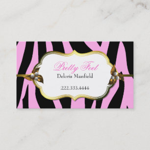 Rosa und schwarze Zebra-Druck-Visitenkarte Visitenkarte