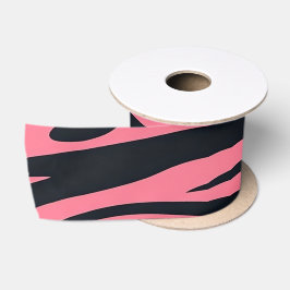 Rosa und schwarze Zebra Satinband