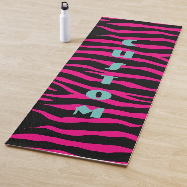 Rosa und schwarze Zebra-Tiere drucken dick, kunden Yogamatte (Beispiel)