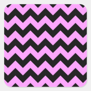 Rosa und schwarze Zigzag Quadratischer Aufkleber