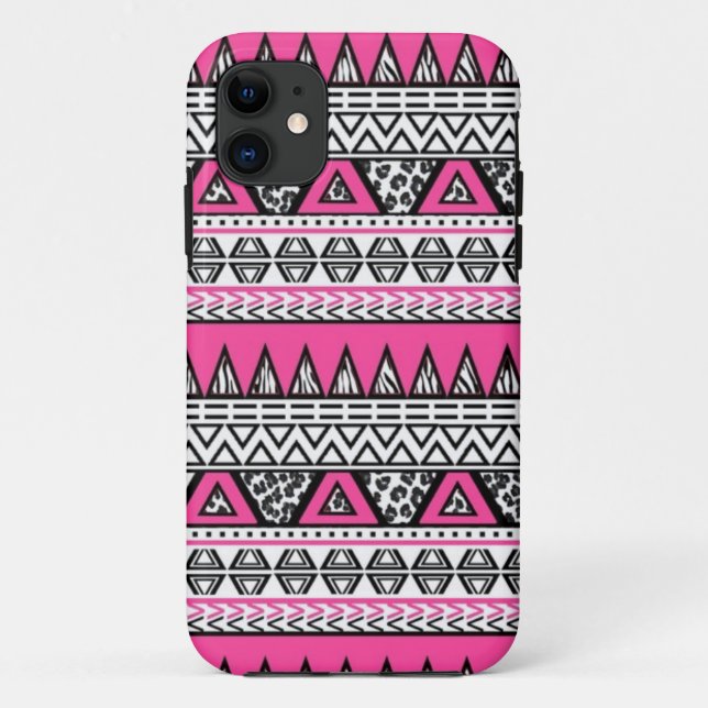 Rosa und schwarzer aztekischer Druck iPhone 5 Case-Mate iPhone Hülle (Rückseite)