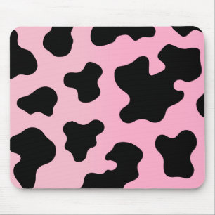 Rosa und schwarzer Kuhdruck Western Cowgirl-Party Mousepad