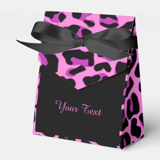 Rosa und schwarzer Leopard Geschenkschachtel (Vorderseite)