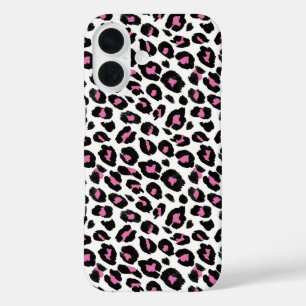 Rosa und schwarzer Leopard iPhone 16 Hülle