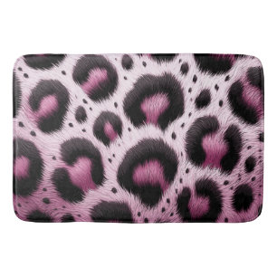 Rosa und schwarzer Leopard Pelztierdruckpunkte Badematte