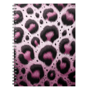 Rosa und schwarzer Leopard Pelztierdruckpunkte Notizblock