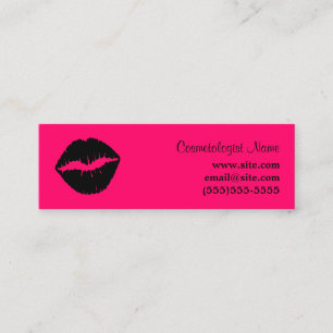 Rosa und schwarzer Lippenstift Mini Visitenkarte