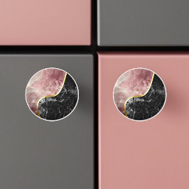 Rosa und schwarzer Marmor Keramikknauf