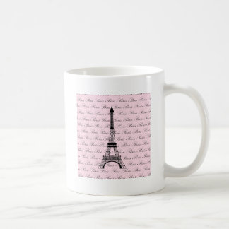 Rosa und schwarzer Paris-Eiffelturm Kaffeetasse