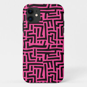 Rosa und schwarzer Pop Kunstgeflecht Case-Mate iPhone Hülle