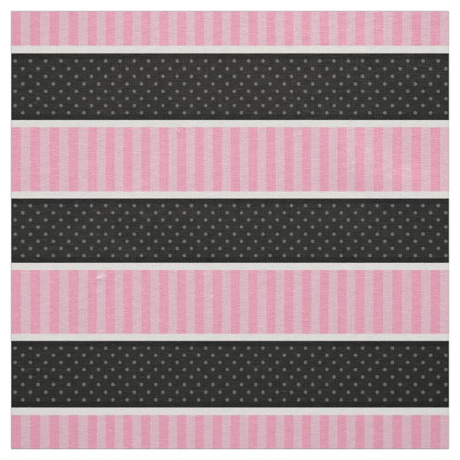 Rosa und schwarzer Tupfen Stripes Muster Stoff (Muster)