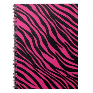 Rosa und schwarzer Zebra Stripes gewundenes Notizblock