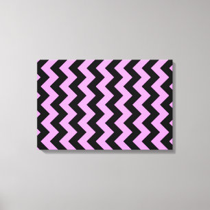 Rosa und schwarzer Zigzag Leinwanddruck