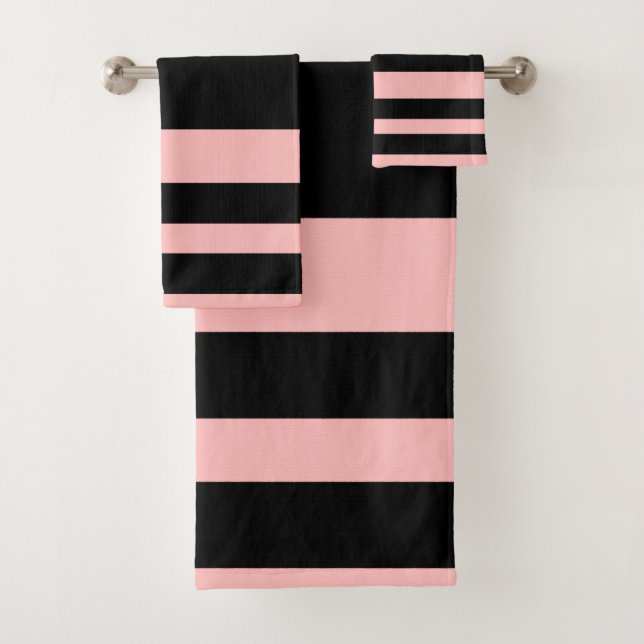 Rosa und schwarzes Badetuch Set (Insitu)