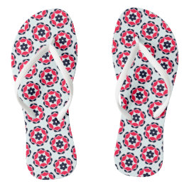 Rosa und schwarzes Blumenmuster Flip Flops