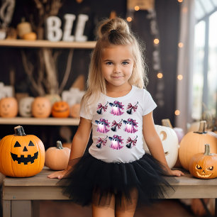 Rosa und schwarzes Coquette Halloween Kleinkind T-shirt