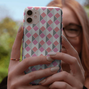 Rosa und schwarzes Dreieckmuster Ästhetik Case-Mate iPhone Hülle