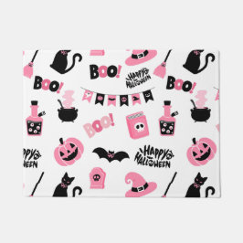 Rosa und Schwarzes Halloween Fußmatte