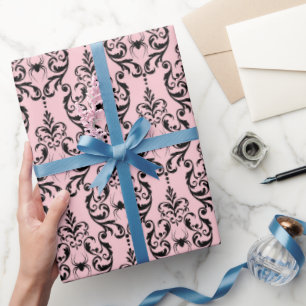 Rosa und Schwarzes Halloween Geschenkpapier