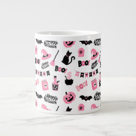 Rosa und Schwarzes Halloween Jumbo-Tasse